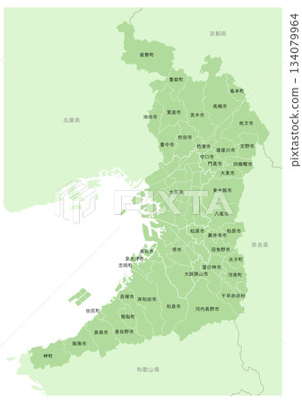 「大阪府」詳細地圖系列(包括鄰近的縣和市町村) 「大阪府」詳細地圖系列(包括鄰近的縣和市町村) 134079964