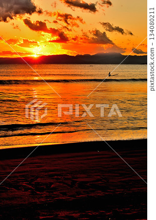 Evening view from Katase Nishihama Kugenuma Beach 134080211