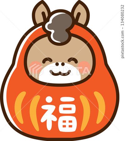 Smiling Horse Daruma 134080232