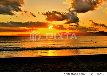 Evening view from Katase Nishihama Kugenuma Beach 134080242