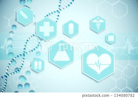 Medical icons in blue and white Medical icons in blue and white 134080782