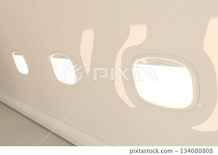 Windows of modern airplane 134080808