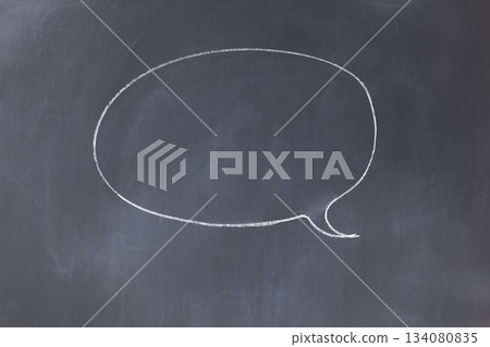 Speech bubble on chalkboard Speech bubble on chalkboard 134080835