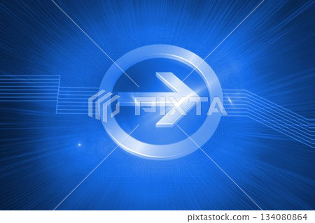 Arrow in circle pointing to the right 134080864