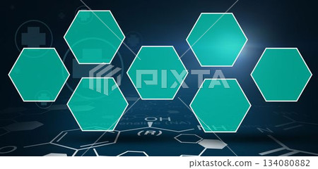 Blue digital data with chemical sign Blue digital data with chemical sign 134080882