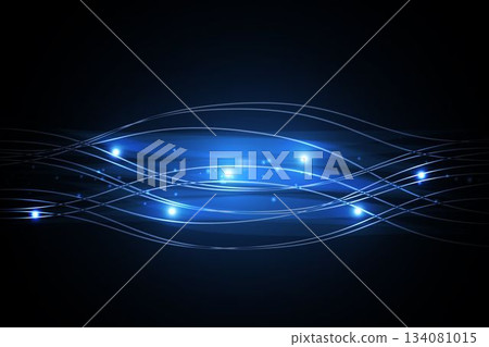 Blue lines and lights on black background 134081015