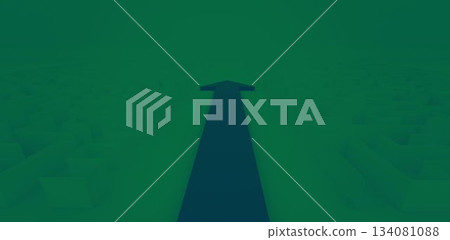 Arrow moving through maze 134081088