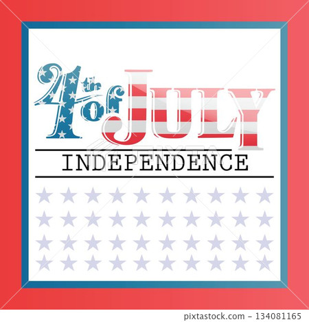 Picture frame with 4th July text and star shapes Picture frame with 4th July text and star shapes 134081165