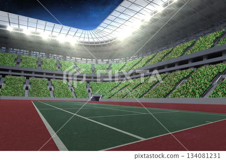 Tennis field on the night 134081231