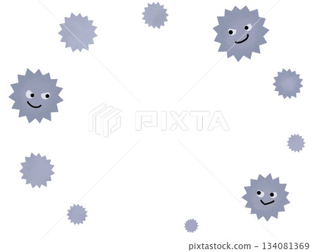Cute virus and bacteria frame Cute virus and bacteria frame 134081369