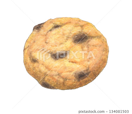 巧克力曲奇水彩鉛筆插畫 巧克力曲奇水彩鉛筆插畫 134081503