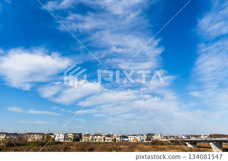 A residential area on a clear winter day A residential area on a clear winter day 134081547