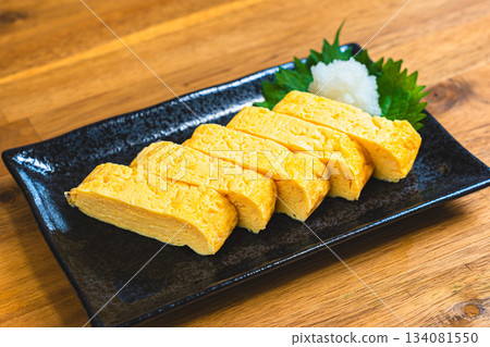 Rolled omelet, a classic Japanese dish Rolled omelet, a classic Japanese dish 134081550