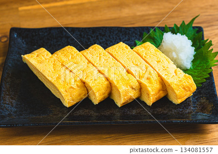 Rolled omelet, a classic Japanese dish Rolled omelet, a classic Japanese dish 134081557