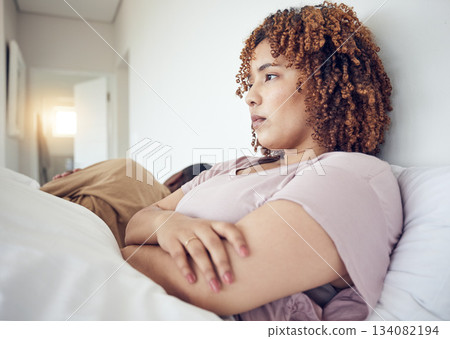 Couple fight, angry woman and bedroom with a mad mixed race female and man feeling frustrated in bed. Home, conflict and relationship problem of a marriage fail and divorce issue in the morning Couple fight, angry woman and bedroom with a mad mixed race female and man feeling frustrated in bed. Home, conflict and relationship problem of a marriage fail and divorce issue in the morning 134082194
