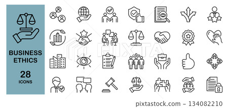 Business ethics icon set 134082210