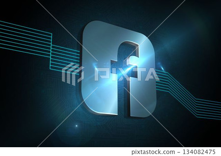 Shiny social media icon on black background Shiny social media icon on black background 134082475