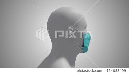Human head model wearing face mask Human head model wearing face mask 134082499