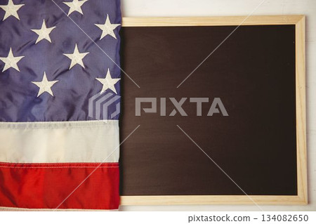 American flag on chalkboard 134082650