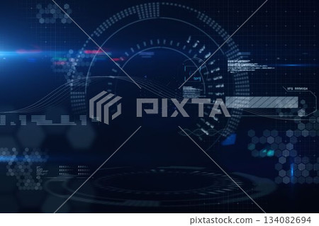 Digitally generated image of speedometer Digitally generated image of speedometer 134082694