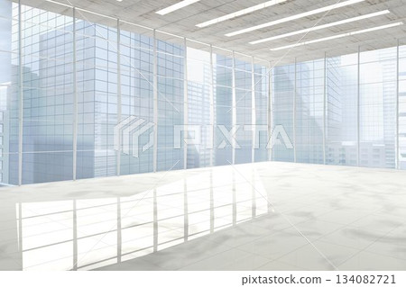 Modern room overlooking city Modern room overlooking city 134082721