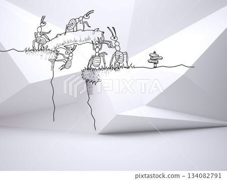 Working ants on abstract background Working ants on abstract background 134082791