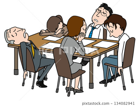 一名公司員工被困在會議中 134082941