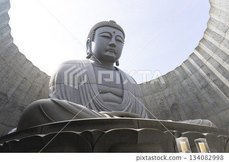 The great Buddha at Hill of Buddha in Hokkaido. Hill Of Buddha is one Of Most Popular Traveling Destination In Sapporo. locate in Makomanai Takino Cemetery . 134082998