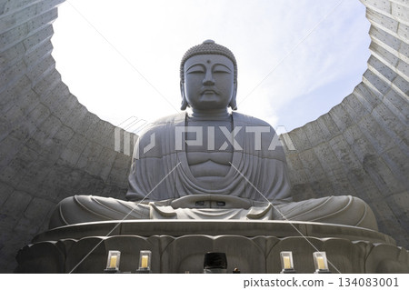 The great Buddha at Hill of Buddha in Hokkaido. Hill Of Buddha is one Of Most Popular Traveling Destination In Sapporo. locate in Makomanai Takino Cemetery . 134083001