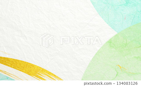 繪於日本紙上的金色和淺色圓形圖案 繪於日本紙上的金色和淺色圓形圖案 134083126