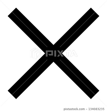 圖示：簡單的十字標記，單色向量素材 134083235