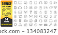 Device Line Icon Set. Electronic Devices And Gadgets Icons For Web, Mobile App. Smart Devices, Drone, Technology, Smartphone, Tablet, Laptop. Editable Stroke Isolated Vector Icons. 134083247