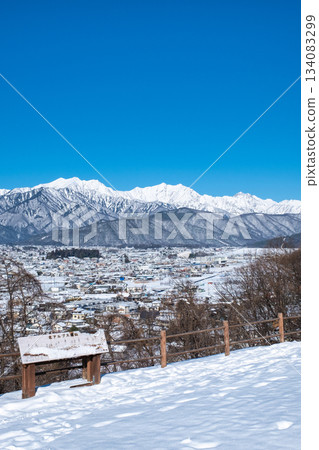 從大町公園眺望北阿爾卑斯山（冬季） 134083299