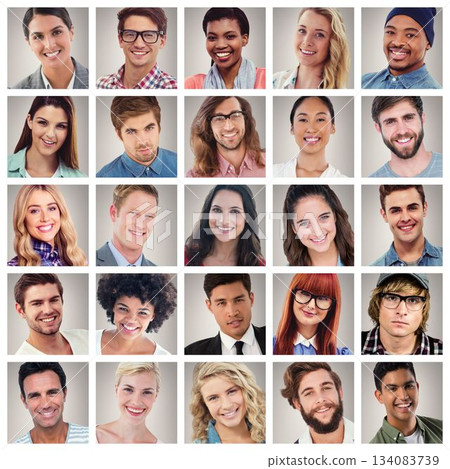 People collage portrait 5x5 People collage portrait 5x5 134083739