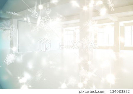 Snowflake pattern in white room 134083822