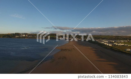 View of beach against sky in town View of beach against sky in town 134083843