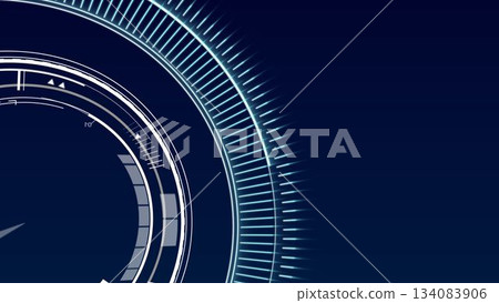 Dial interface against blue background 134083906