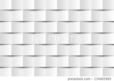 Repeating curved white panels are forming gradient pattern in flat design on transparent background 134083985