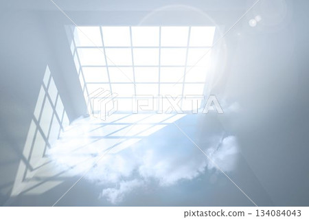 Room with holographic cloud Room with holographic cloud 134084043