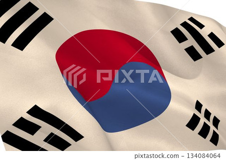 Korea republic flag waving Korea republic flag waving 134084064