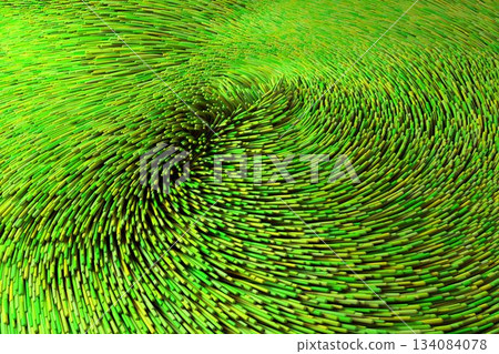 High angle view of green fiber optic 134084078