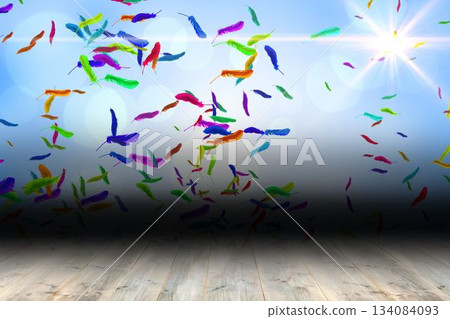 Shimmering light design over boards Shimmering light design over boards 134084093