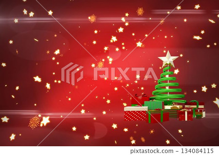Christmas tree shape on stars Christmas tree shape on stars 134084115