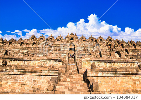 婆羅浮屠遺址美麗的風景 134084317