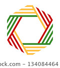 Abstract hexagon overlap 134084464