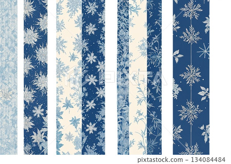 A world of silvery white snow and winter natural landscape design 134084484