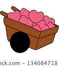 cartoon heart shaped in a wheelbarrow 134084718