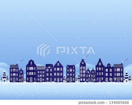 houses, snow, winter 134085688