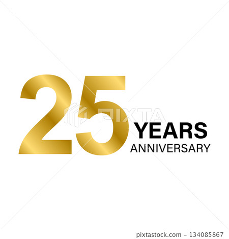 25 years anniversary gold icon vector for graphic design, logo, website, social media, mobile app, UI illustration 25 years anniversary gold icon vector for graphic design, logo, website, social media, mobile app, UI illustration 134085867
