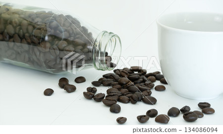 Coffee beans in glass bottle Coffee beans in glass bottle 134086094